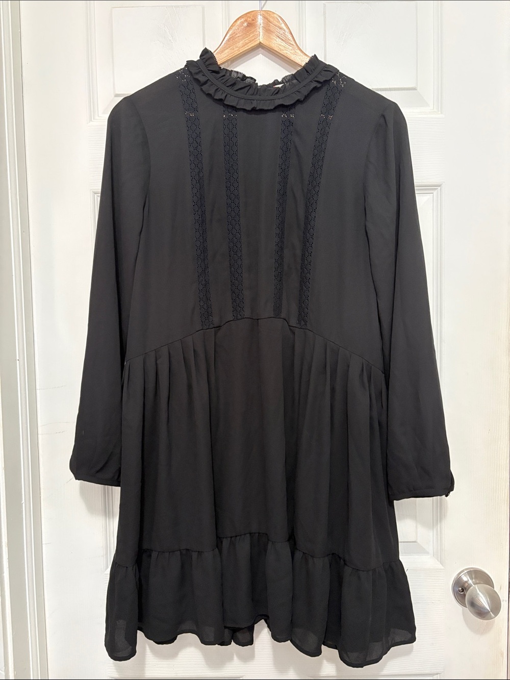 Aritzia Sunday Best Black Whimsigoth Long Sleeve Dress